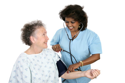 nurse taking blood pressure